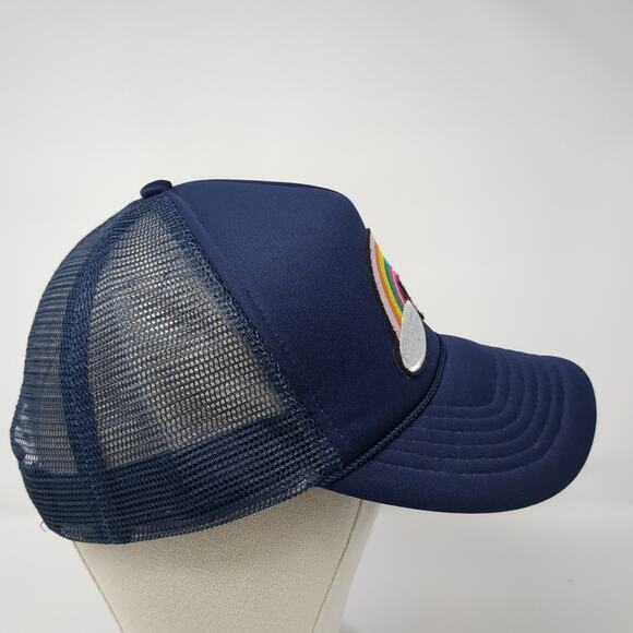 Rainbow Snapback Rope Trucker Hat Blue One Size Mesh Back Dalix Outdoor - Picture 4 of 9